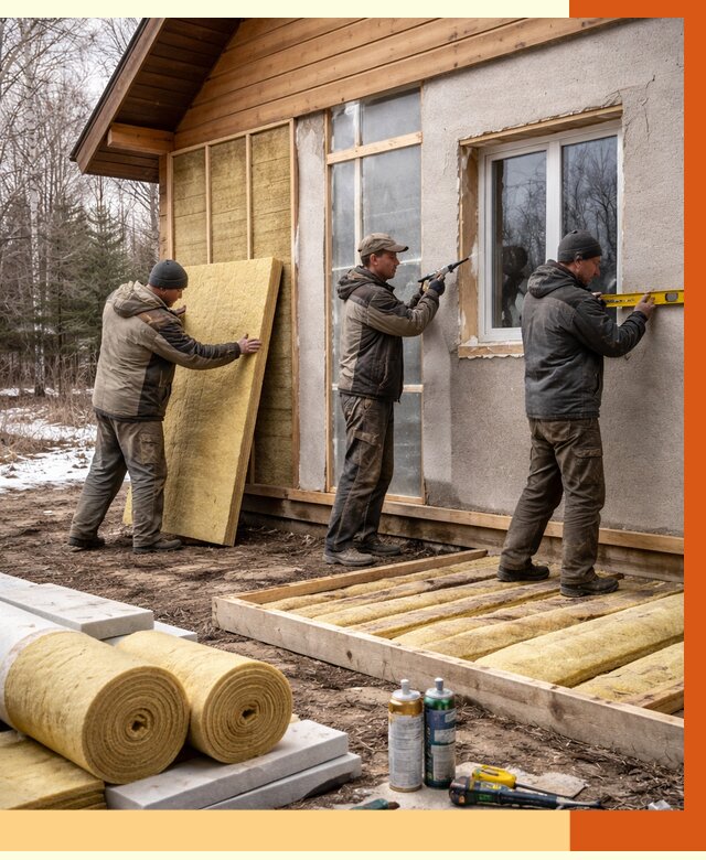 Утепление дачного дома в Тейково от 5165 руб/м2 — недорого | ТепломастерТкв